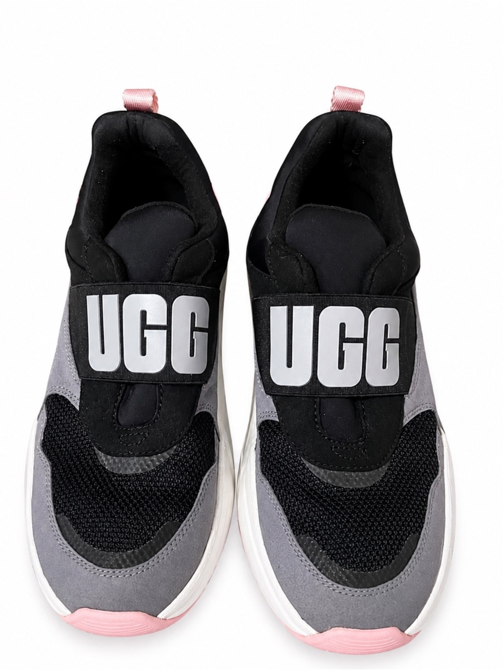 UGG La Flex Logo Slip-On Sneakers Women’s Size 8 Black Gray Pink